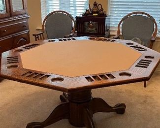 Super nice solid oak double sided top poker table.