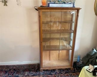 ANTIQUE GLASS DISPLAY CABINET 