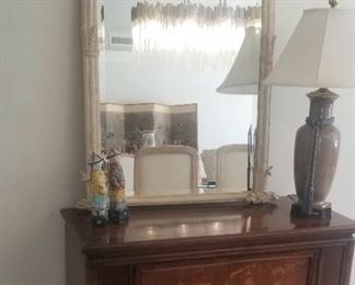 Elegant antique mirror with console