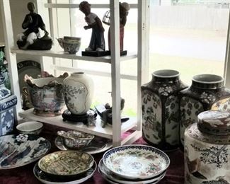 Large selection of Asian vases, pots and collectibles