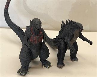 Toho Bandai 2016 6.5" Shin And Bandai 2014 5.5" Poseable Godzilla Figurines
