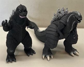 Bandai 2007 7" And 2012 6.5" Grey And Black Poseable Figurines