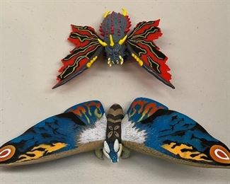 Toho 1995 Trendmaster Mothra Toy With 2002 Bandai 10" Mothra Figurine