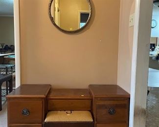 solid wood vanity and stool, sold separately 
