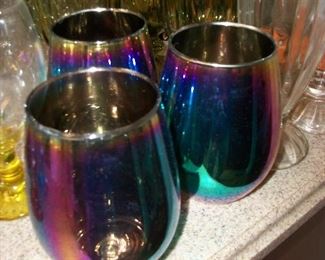 Silver Metallic Wine Glasses