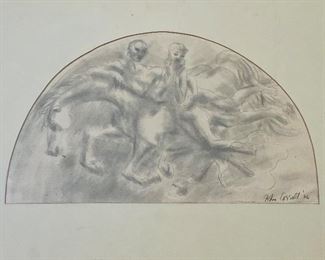 John Carroll, 1936, Pencil on paper. Preparatory drawing for ceiling, Detroit Institute of Arts.