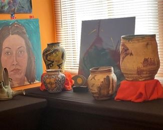 Paintings and ceramics