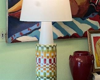 Large ceramic MCM table lamp