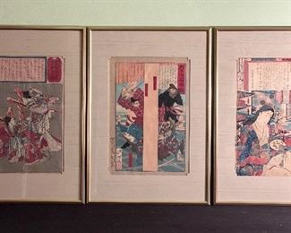 Japanese, original works on paper, framed