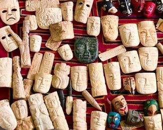 Mayan bone and horn carvings