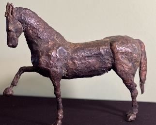 Braised metal horse sculpture