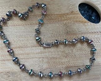 Nice heavy Mexican necklace. Lots of Silver in this one!