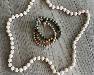Natural gem stone necklace & bracelets