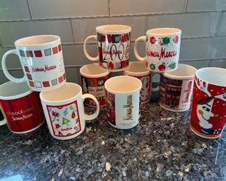 Neiman Marcus Christmas mugs from various years