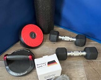 More exercise equipment: weights & resistance bands