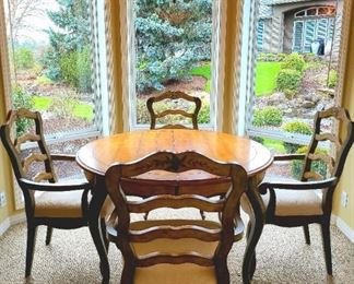 Country French Dinette with leaf and full table pads #6
