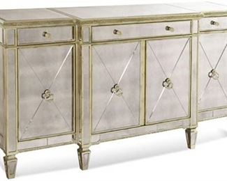 The Borghese Credenza of siver leaf and mirrors by the BASSETT Mirror Company $950 or bid #14