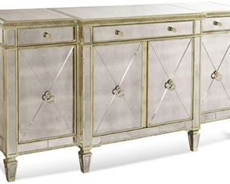 The Borghese Credenza of siver leaf and mirrors by the BASSETT Mirror Company $950 or bid #14