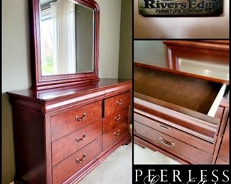 Mahogany Mirrored Dresser by Rivers Edge Furniture Co. $295 or bid #32
