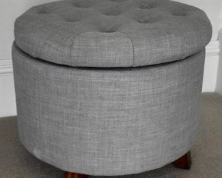 One of a pair of storage ottomans