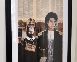 MIchael Jackson American Gothic parody printed on dictionary pages