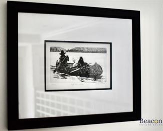 “Big Nose Canoe” limited edition framed print by Hollis Williford