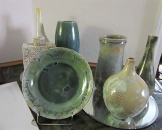Amazing examples of Mr. Hughes Crystalline Glaze Pottery