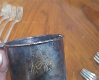 24. VINTAGE SILVER PLATE CUP $5