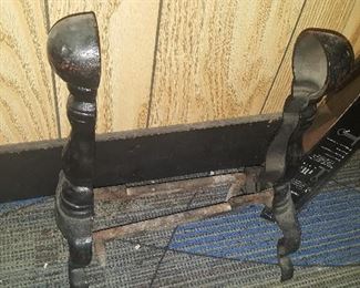 33. BLACK FIREPLACE IRON ENDS$20
