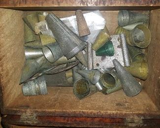 54. VINTAGE CAKE DECORATING TIPS IN A NICE WOODEN BOX $15 BOX IN THE NEXT PICTURE