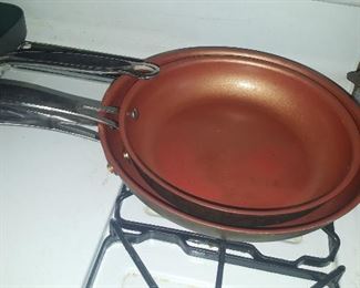 60. 2 COPPER PANS $15 FOR PAIR