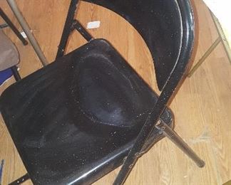 66. 5 BLACK FOLDING CHAIRS $25