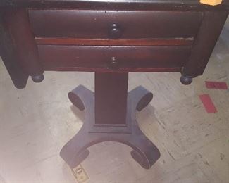 99. ANTIQUE DROP LEAF LAMP TABLE $50