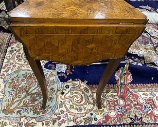 French Wood Drop Down 3 Sided Table