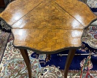 French Vintage drop Down 3 sided Table