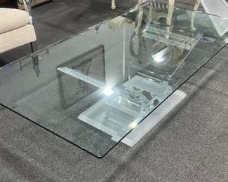 Chrome & Frosted Lucite Coffee Table