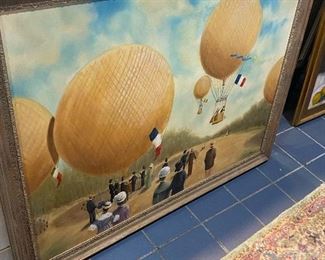 Oil On Canvas Large Framed Balloon Art