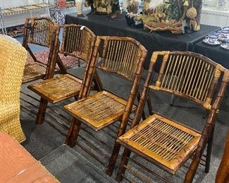 Folding Bamboo Chairs(4)
