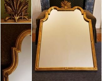 Antique 19th Century Louis Philippe-Style Wood Wall Mirror, Finely Handcarved w/ Wheat Motif & Gilded in Gold-Leaf (Refurbished)