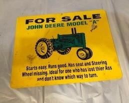 Plastic John Deere Sign