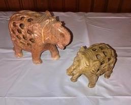 Carved Soapstone Elephants 