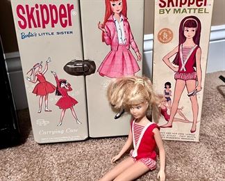 Vintage Skipper Barbie Doll with Box and Case