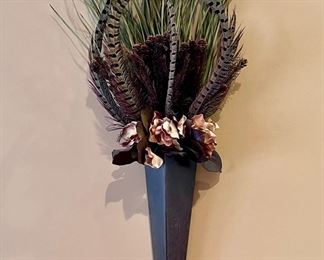 Feather floral sconce