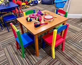 Wooden Childrens Table, and Chairs