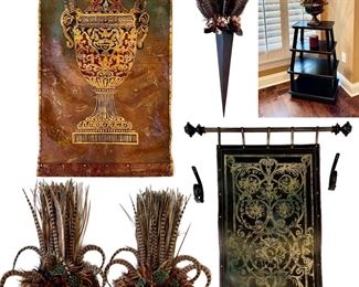 Leather Tapestries and Feather Sconces