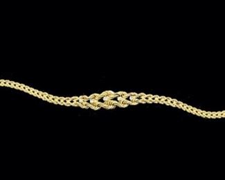 7 Grams Fine 14K Yellow Gold Double Rope Diamond 7.5" Bracelet 