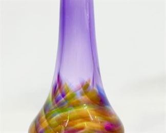 2020 Signed Purple Vortex Iridescent 11.5" Vase