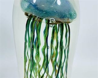 Dynasty Gallery Heirloom Collectibles Tall Jellyfish Paperweight Green, Light Blue, Orange 