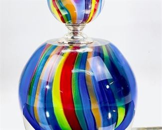 Mid 20th Century Murano Perfume Bottle. W Original Stopper, Rainbow Color Spectrum