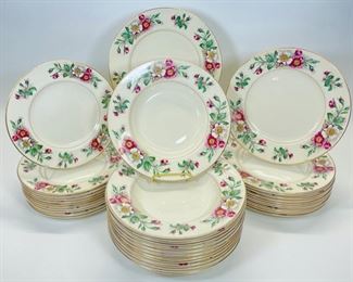 VINTAGE IVORY WARE JOHN MADDOCK & SONS LT ENGLISH CHINA PATTERN MONTANA DINNER PLATES SALAD PLATES VARYING IN SIZE set of 42 plates